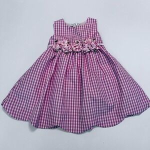 Baby Togs Pink Gingham Dress with Ribbon Roses Size 2T
